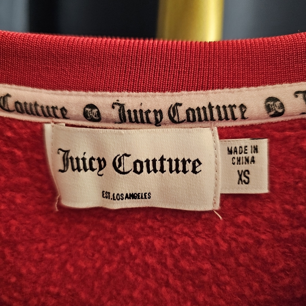 JUICY COUTURE Red Logo Crop top Sweatshirt β Size XS ππ₯ - Picture 4 of 10